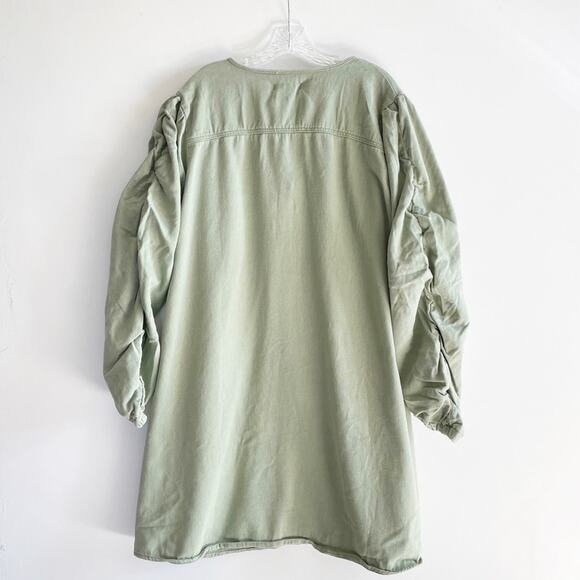 NWT Missguided Plus Size Green V Neck Button Front Denim Dress - Picture 7 of 9